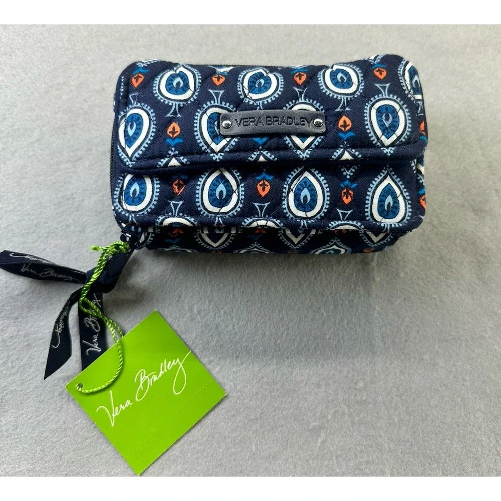 Vera Bradley All In OneCrossbodyWristletWallet Marrakesh Motifs Blue Paisley NWT